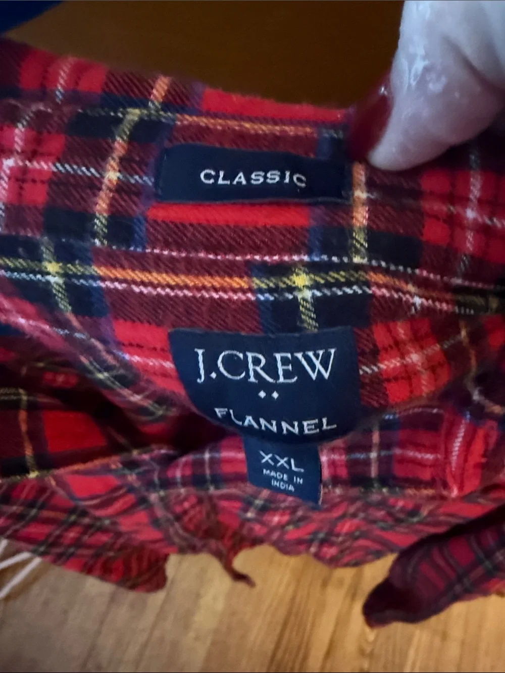 J. Crew Red Black Tartan Plaid Flannel Button-Down Shirt XXL